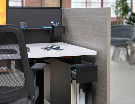 antenna workspaces hybrid storage suspended gallery panel workstation desktop shelf cup