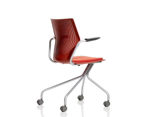 MultiGeneration by Knoll red Stacking Chair