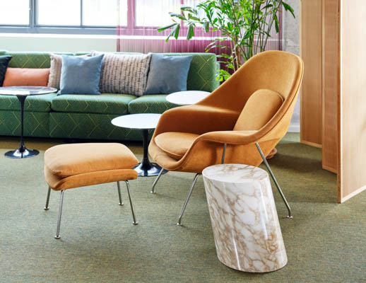 womb chair ottoman mercer table saarinen side table pfister sofa