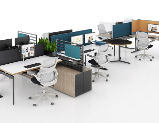 antenna workspaces power beam new york showroom open plan