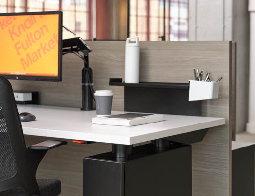 antenna workspaces hybrid storage suspended workstation desktop shelf cup