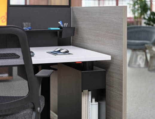 antenna workspaces hybrid storage suspended gallery panel workstation desktop shelf cup