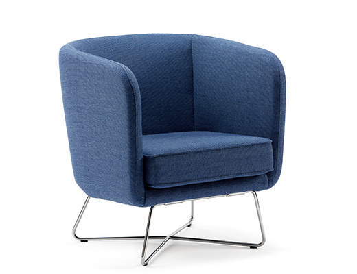 Rockwell Unscripted petite club chair wire base lounge chair seating